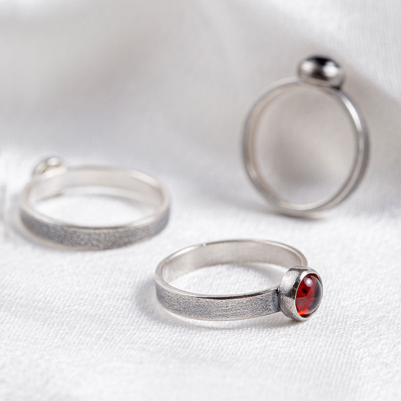 Anillo Dublín - Granate - 9